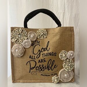 Christian Verse Burlap Tote Bag